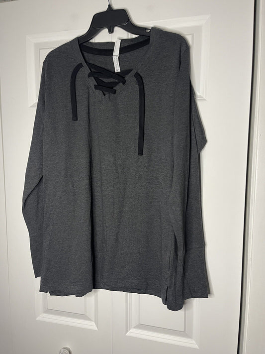 Live and Tell long sleeve blouse xl charcoal NWT 