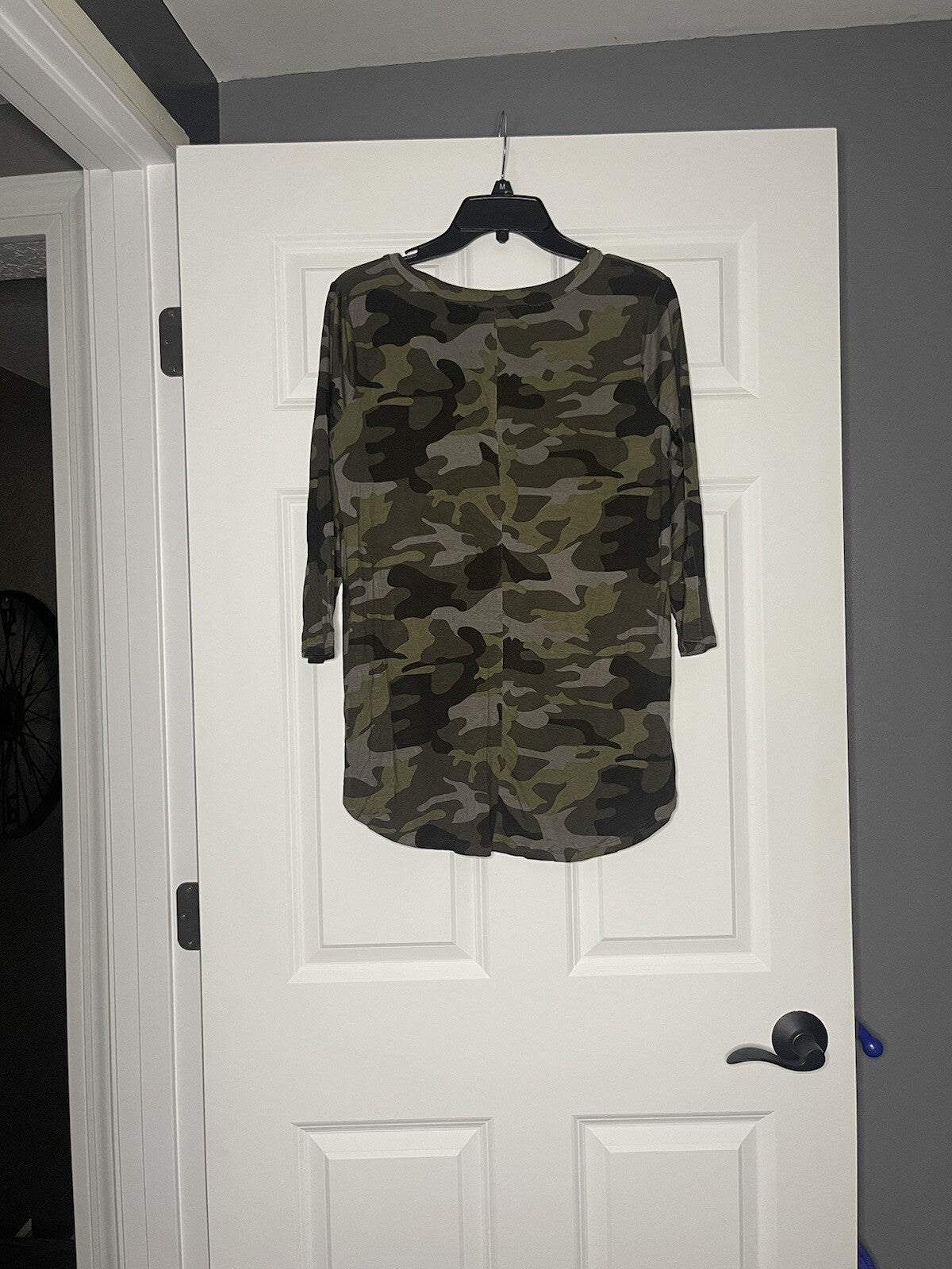 Zenana 3/4 sleeve blouse camo green 