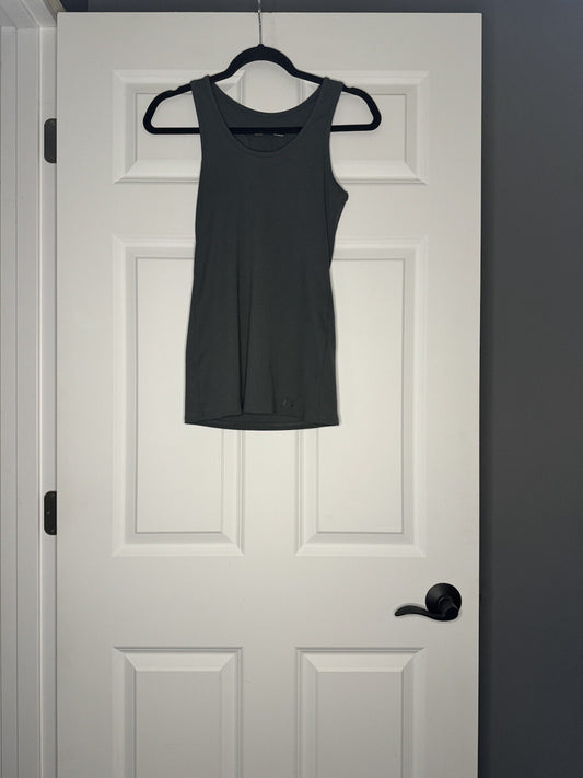 Under Armour Fitted Ribbed Tank Top Medium Dark Gray 