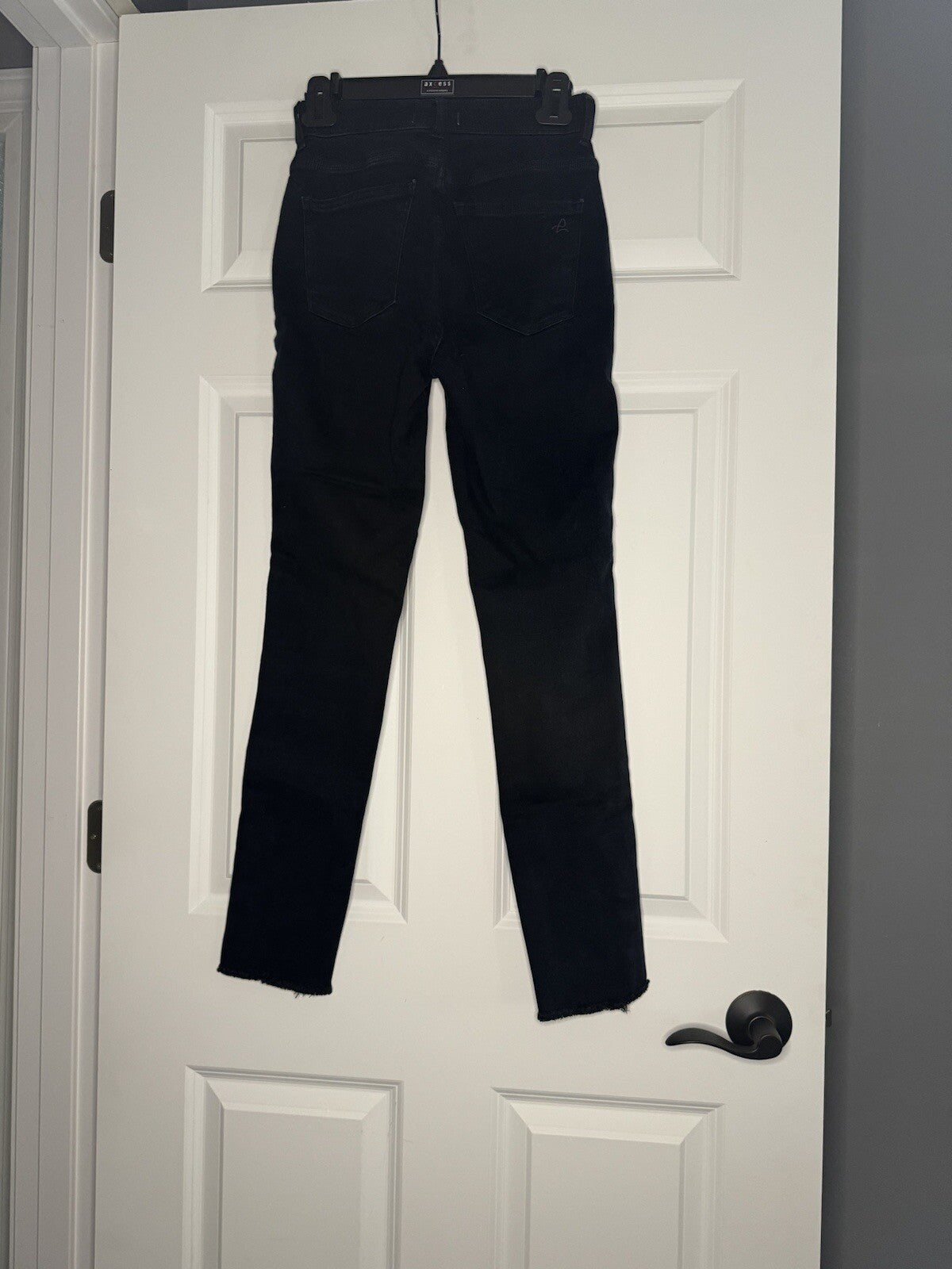 DL1961 Farrow Ankle High Rise Instasculpt Skinny Jeans 26 Black W Metallic Sides