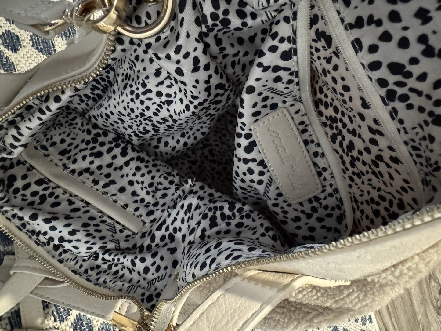 Mali And Lili Beige And Cream Purse Small Mark On Bottom 