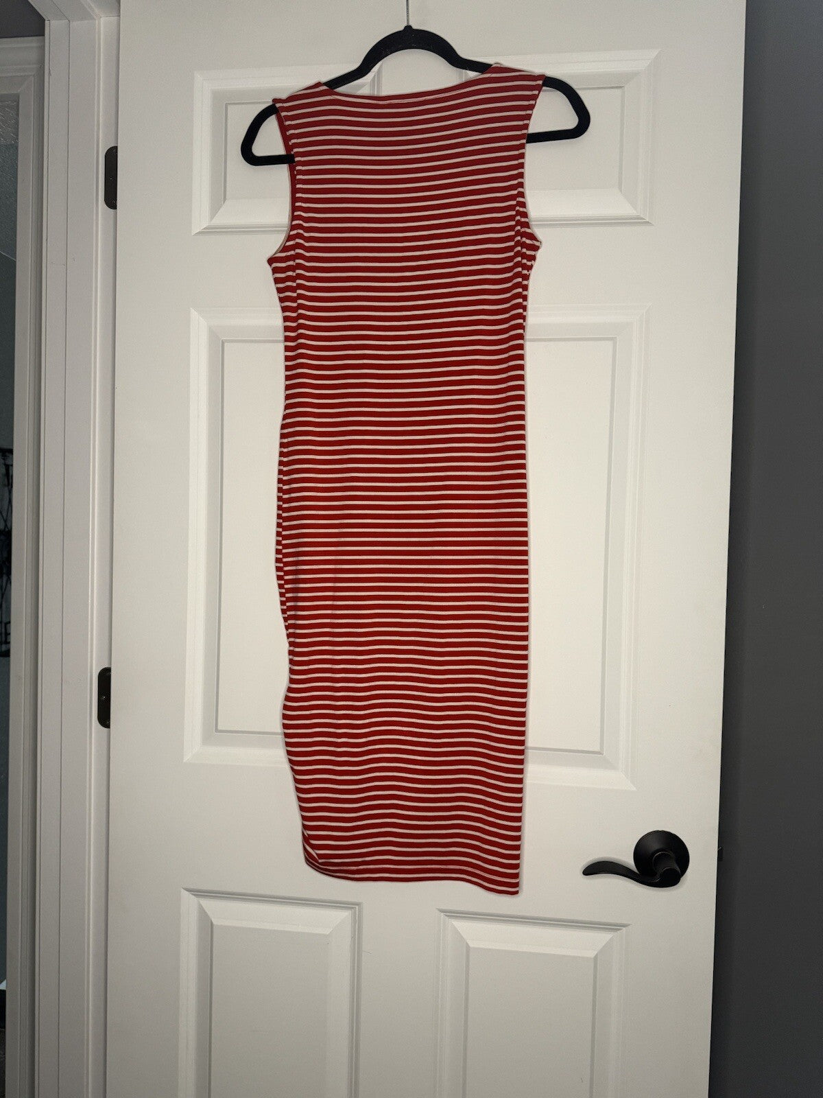 Bb Dakota Sleeveless Dress Red White Stripe Cinched On Sides XS 