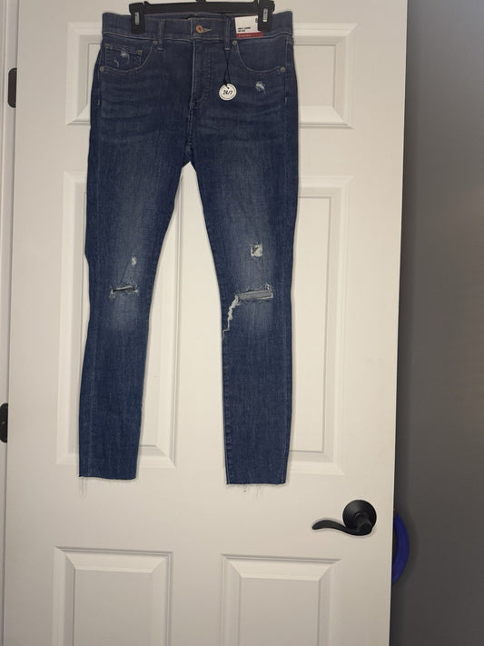 Express Hyper Stretch Ankle Legging Midrise 8 Regular Distressed Nwt 88