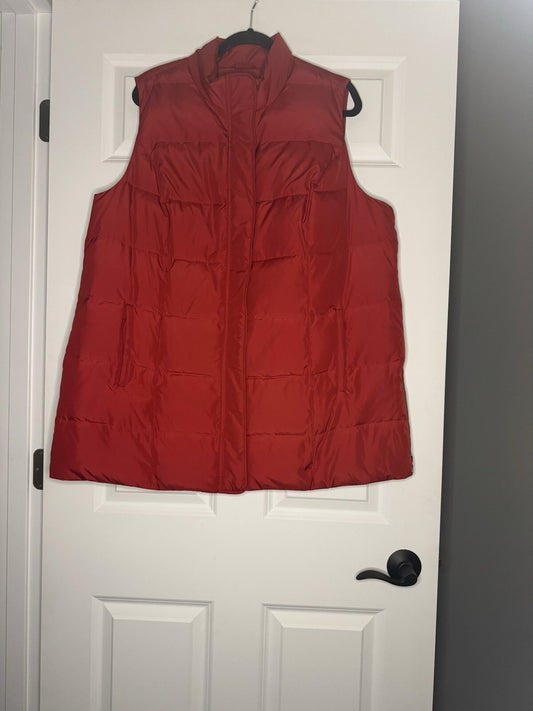 J Jill Down Vest 2x Red 