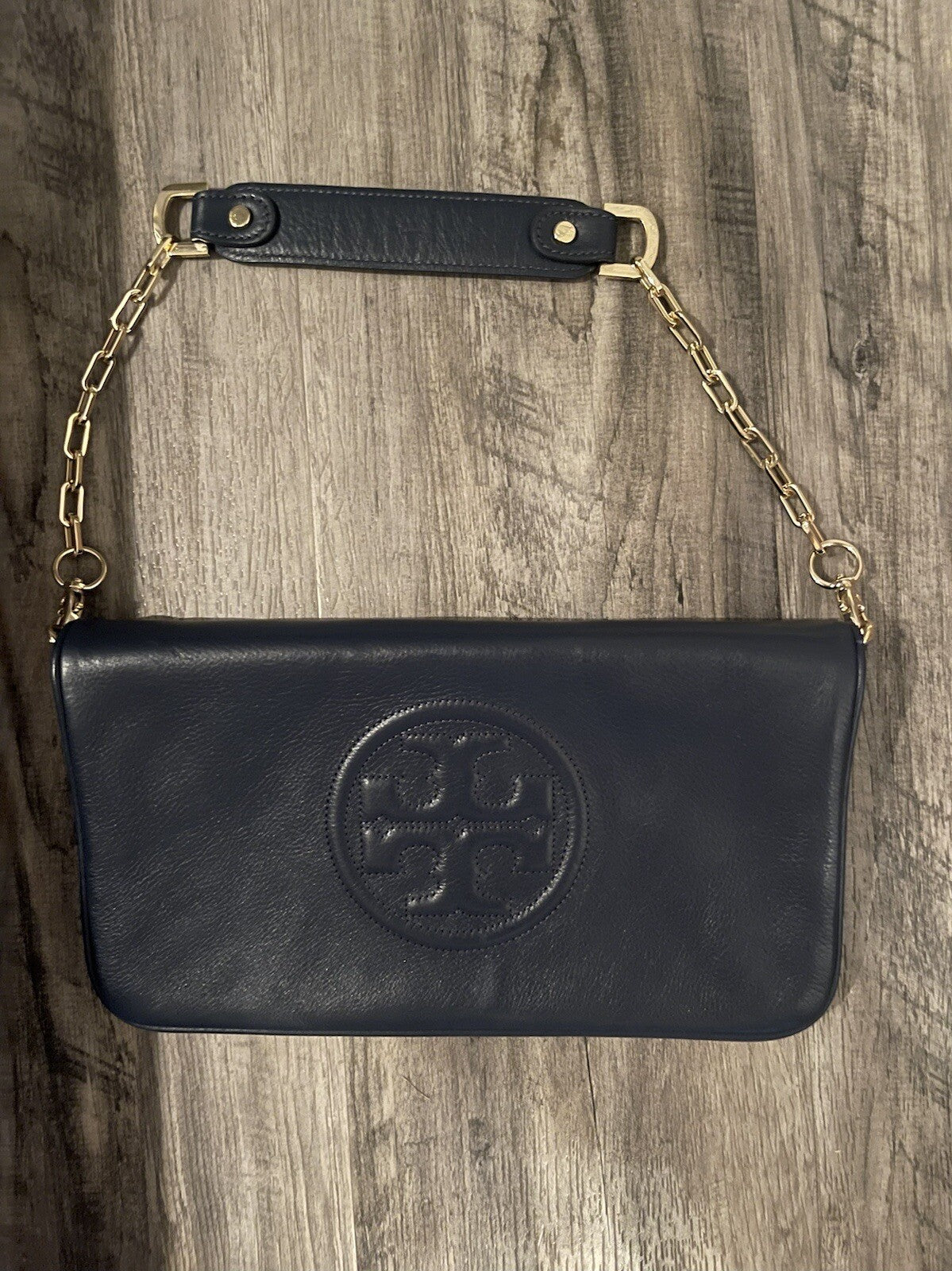 Tory Burch Blue Shoulder Bag In Excellent Condition