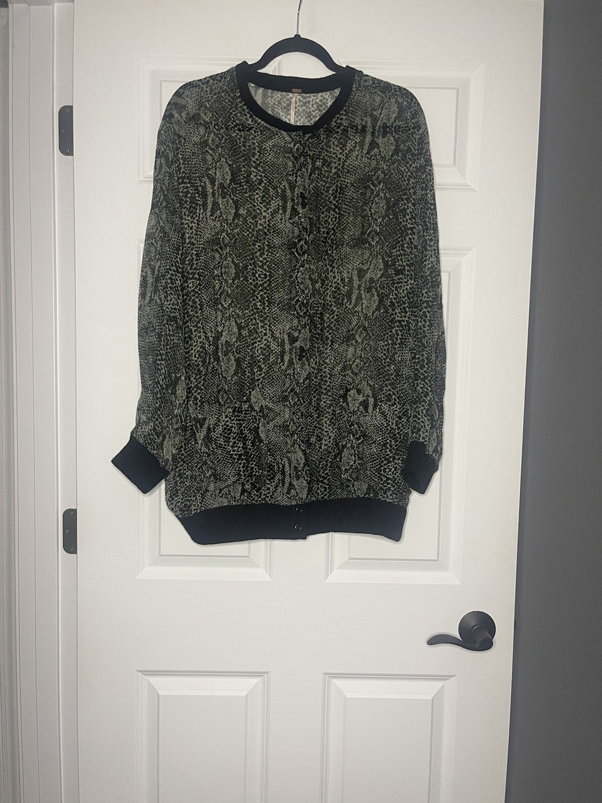 Free people cardigan small black print