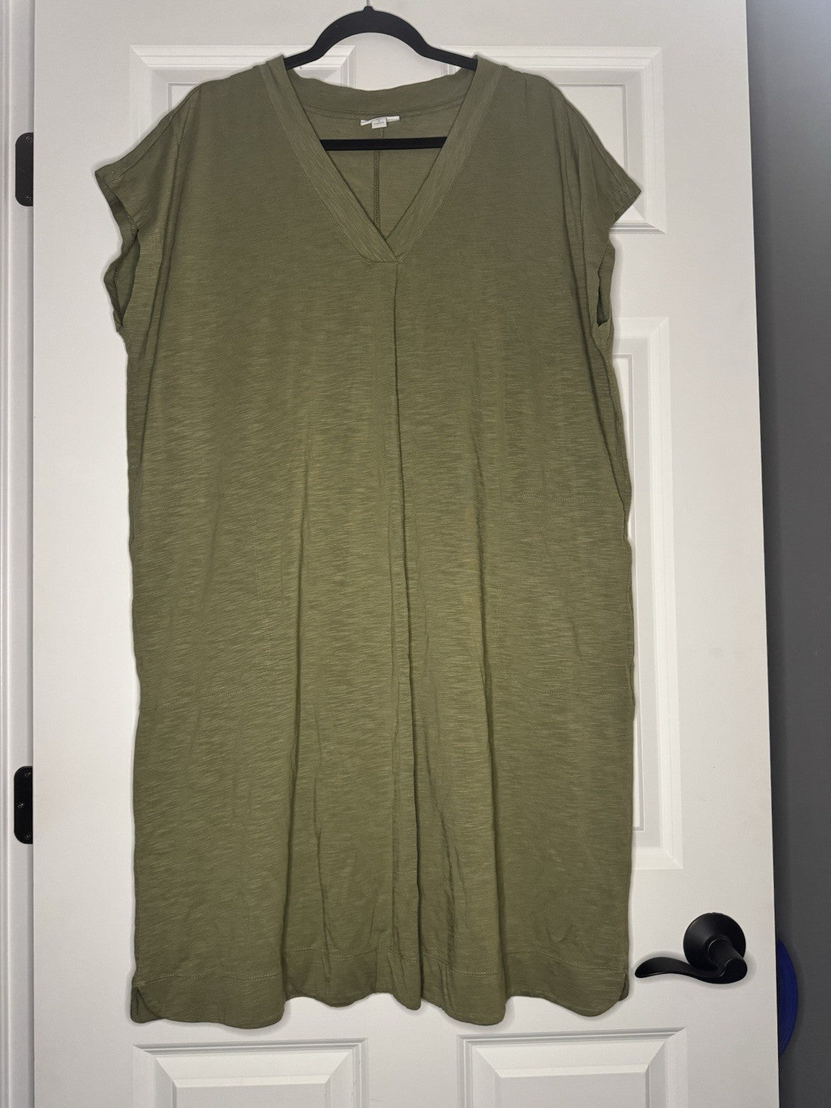 J Jill Short Sleeve Dress With Pockets Green 1x 