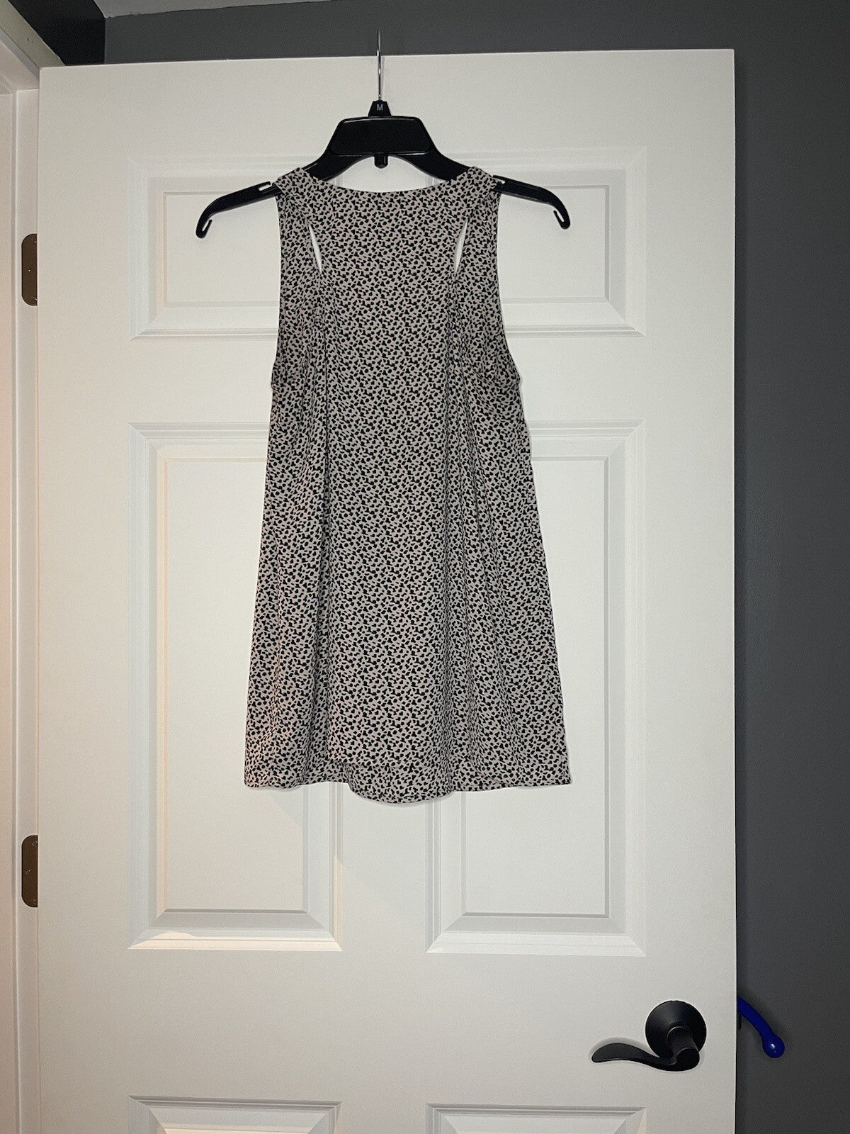 Cabi sleeveless blouse small black and brown animal print