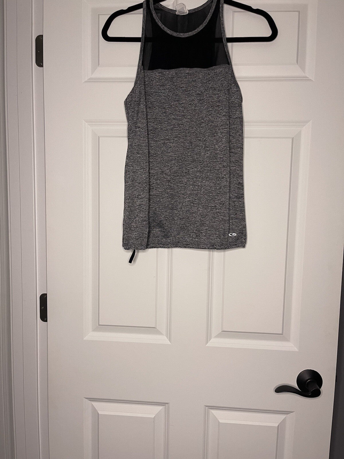 Champion Duo Dry Tank Top XS Heathered Gray W Mesh Black Top 