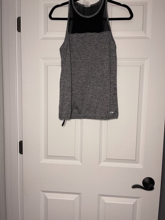 Champion Duo Dry Tank Top XS Heathered Gray W Mesh Black Top 