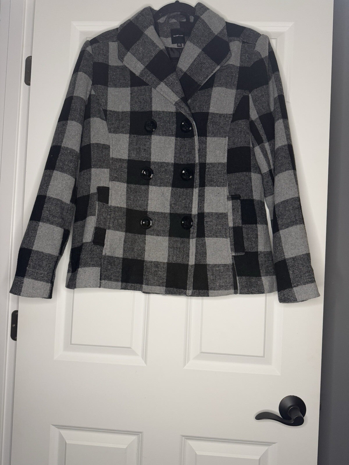 Rampage Coat Black And Gray Checkered Xl 