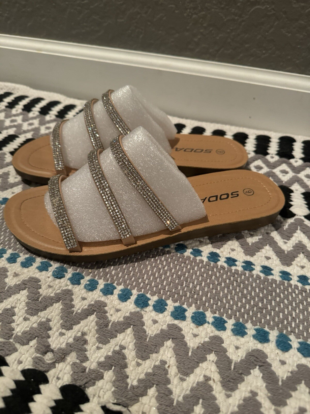 Soda Size 9 Rhinestone Sandals Brand New 