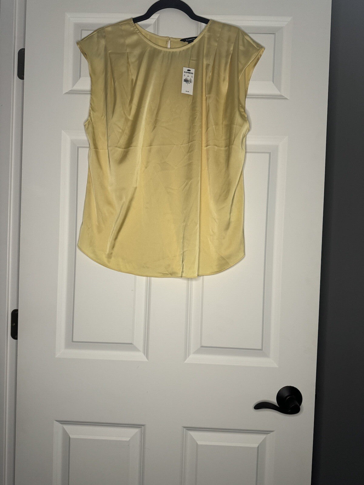 Express Short Sleeve Blouse Large Yellow Nwt 