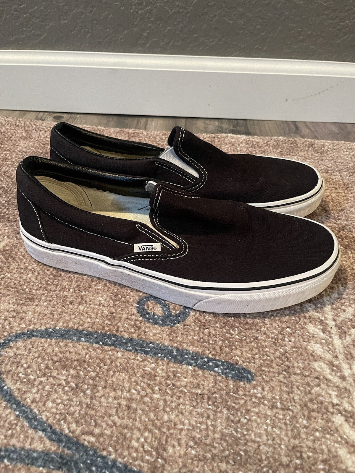 Vans black loafers size 8 men 9.5 women 