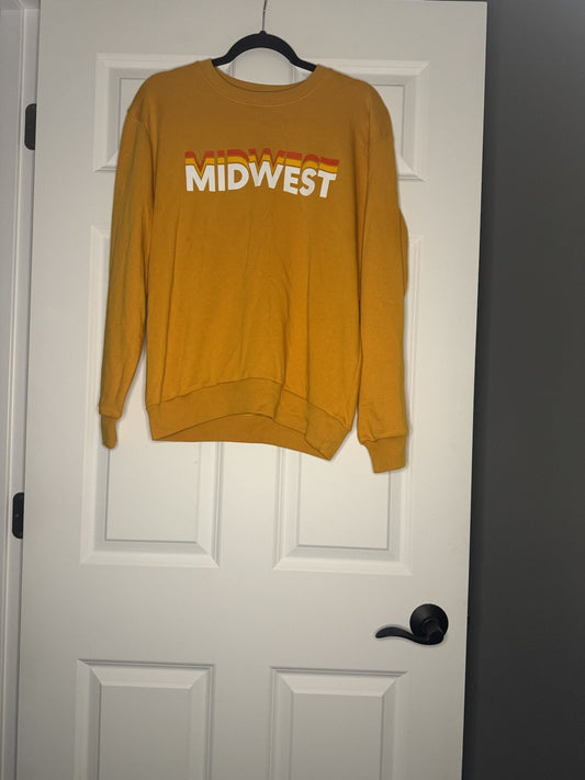 Alternative Cotton Sweatshirt Midwest Xl Mustard W Multi Text 
