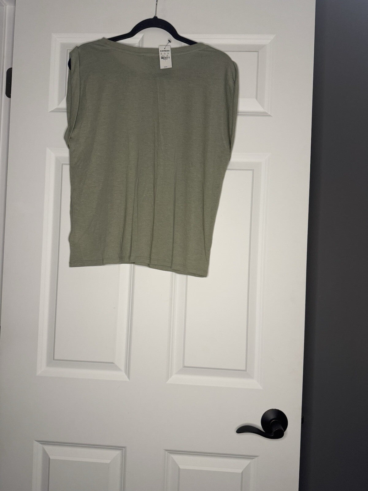 Express Short Sleeve Top Large Heathered Green Nwt 29.95