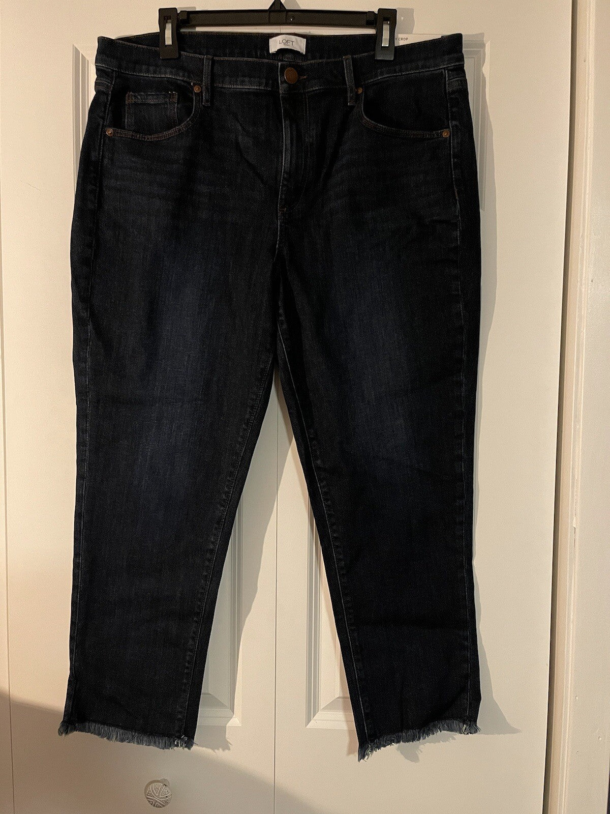 Loft outlet skinny crop jeans size 14 mid rise blue nwt