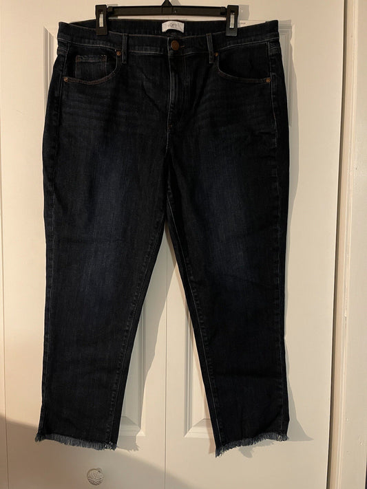 Loft outlet skinny crop jeans size 14 mid rise blue nwt