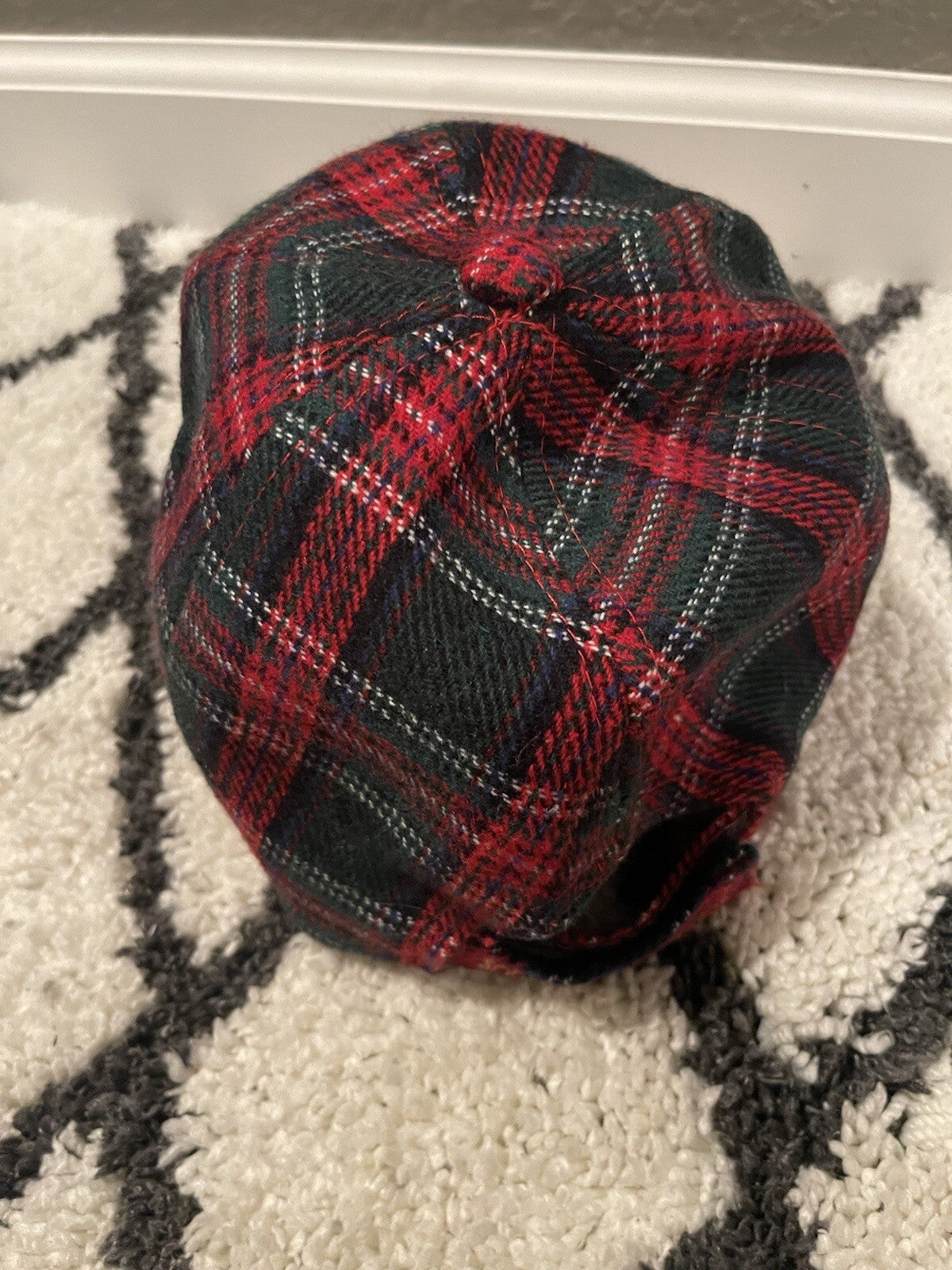Country Christmas plaid hat green red