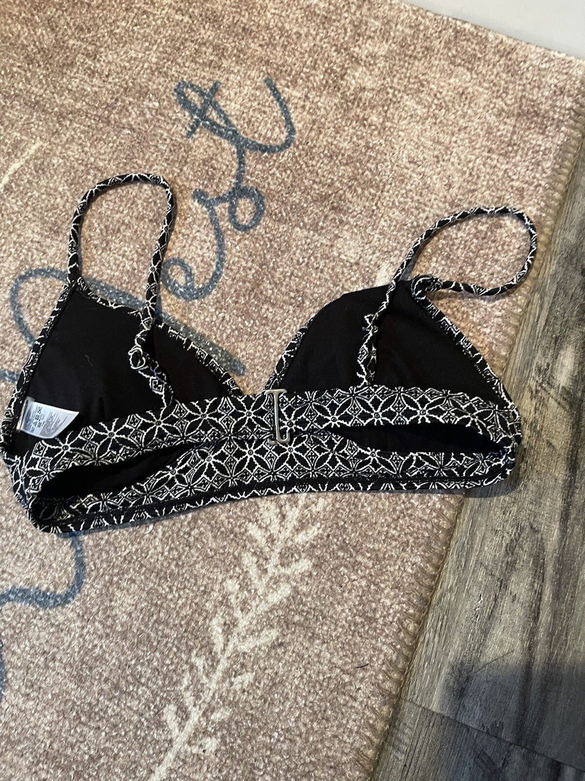 Old Navy bikini top medium black white print