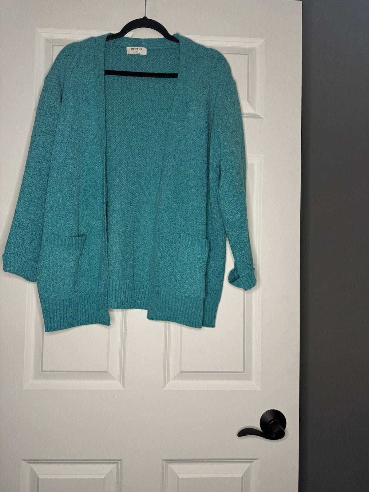 Zenana Cardigan Xl Teal Heathered W Pockets 