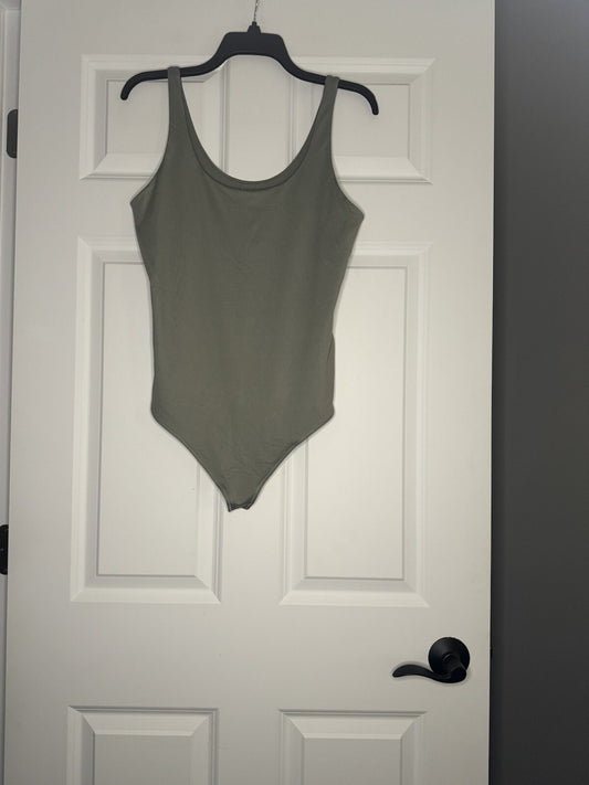 Abercrombie And Fitch Soft A And F Collection Sleeveless Bodysuit Large Green 