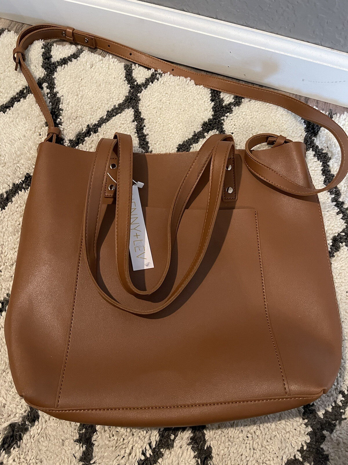 Henny + Lev Tote Vegan Leather Brown Nwt