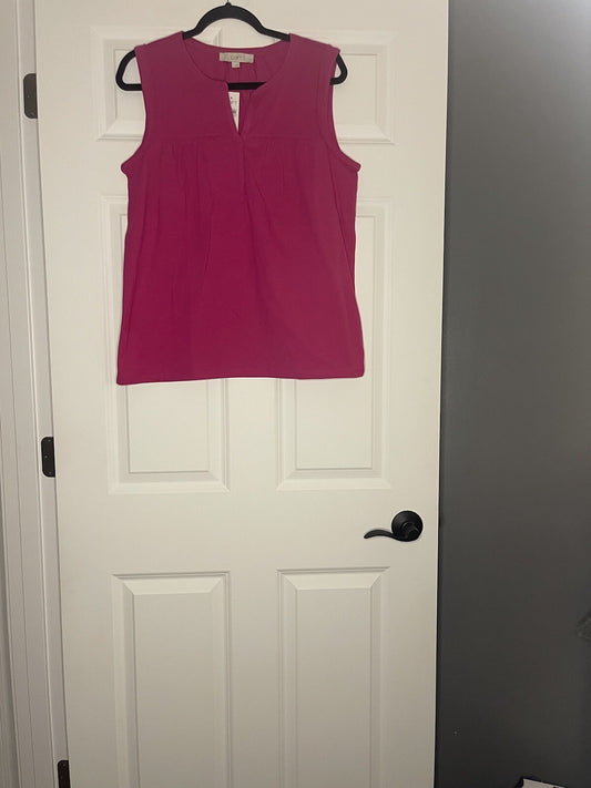 Loft Sleeveless Blouse Fuscia Large Nwt 