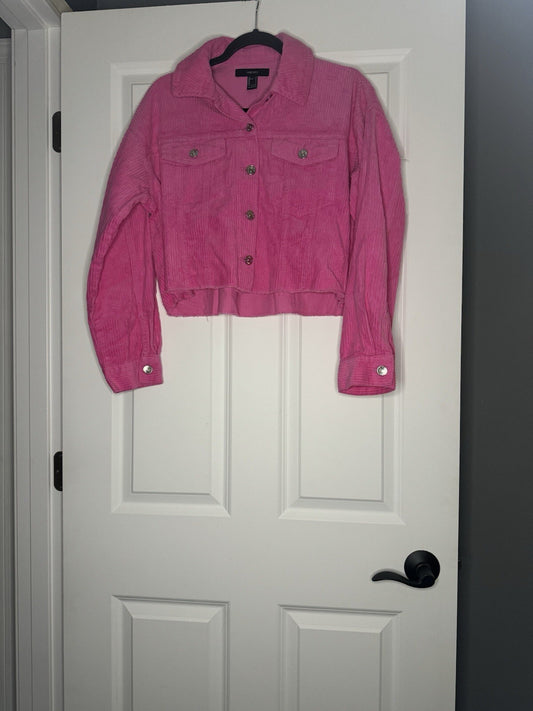 Forever 21 Hot Pink Corduroy Jacket Small