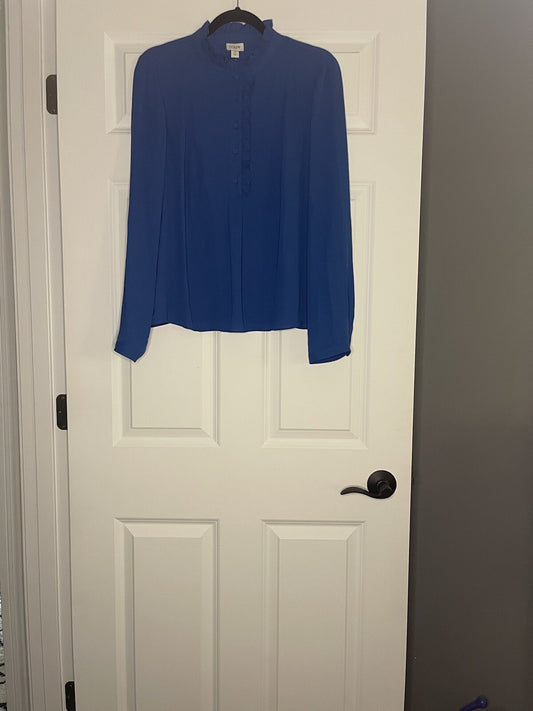J Crew Long Sleeve Blue Blouse Size 12 Nwt Msrp 55.97