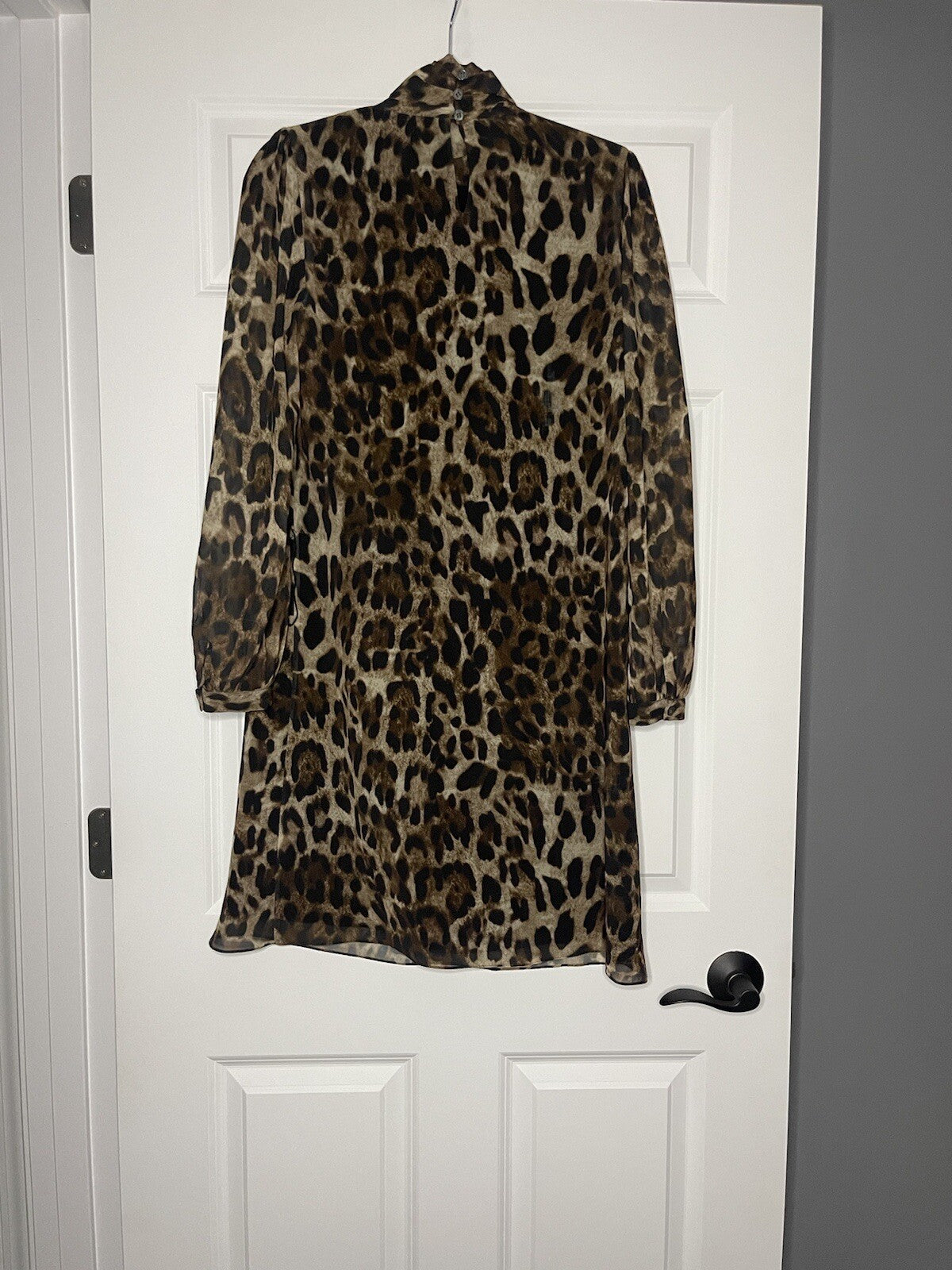 Badgley mischka dress size 6 brown black animal print