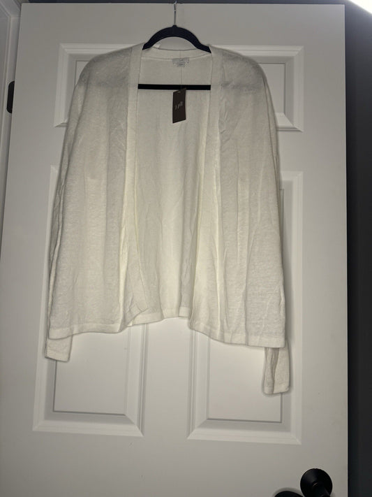 J Jill Lightweight Cardigan White Xl Nwt 69