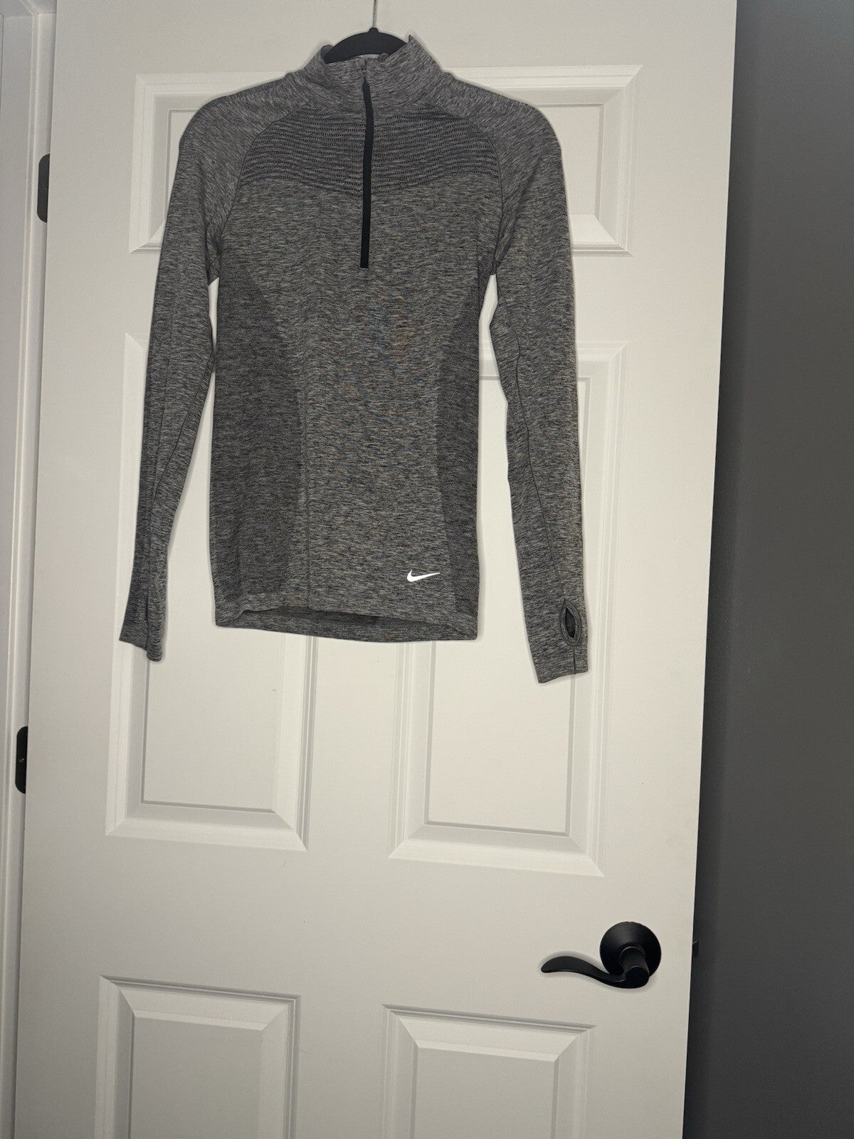 Nike Dri Fit Half Zip Small Heathered Gray 