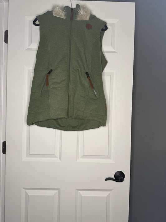 Wanakome Vest Large W Attached Hood Green