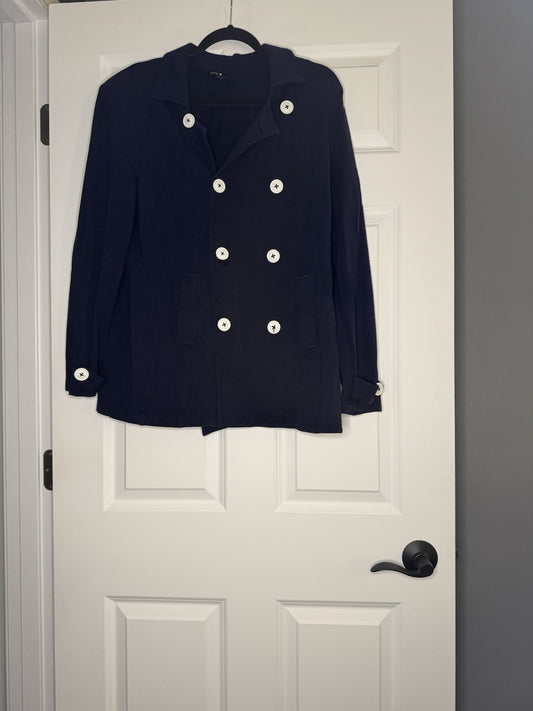 Bylyse Navy Jacket W Shoulder Pads Xl 