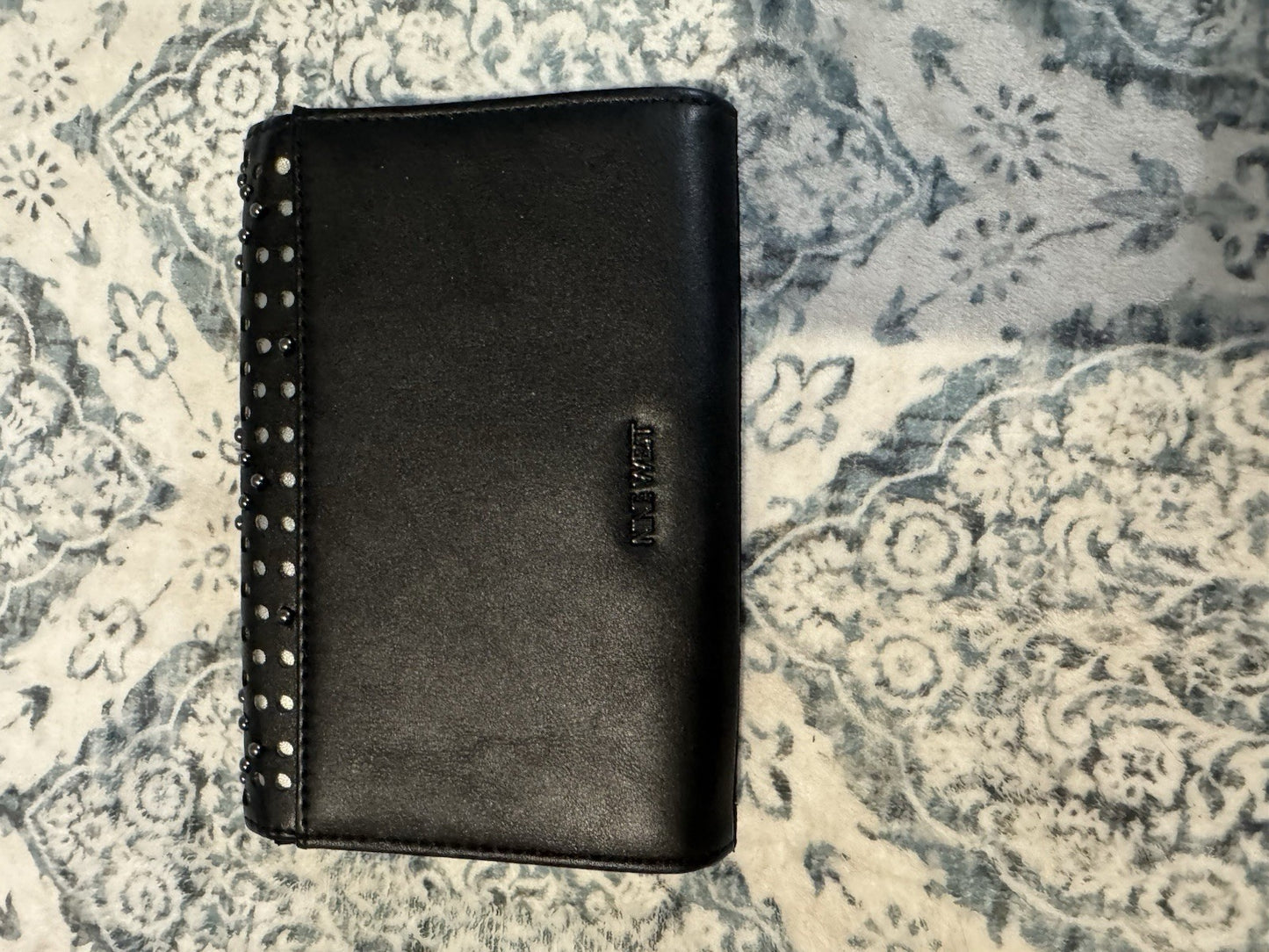 Nine West Wallet Black With Beading In Excellent Condition 