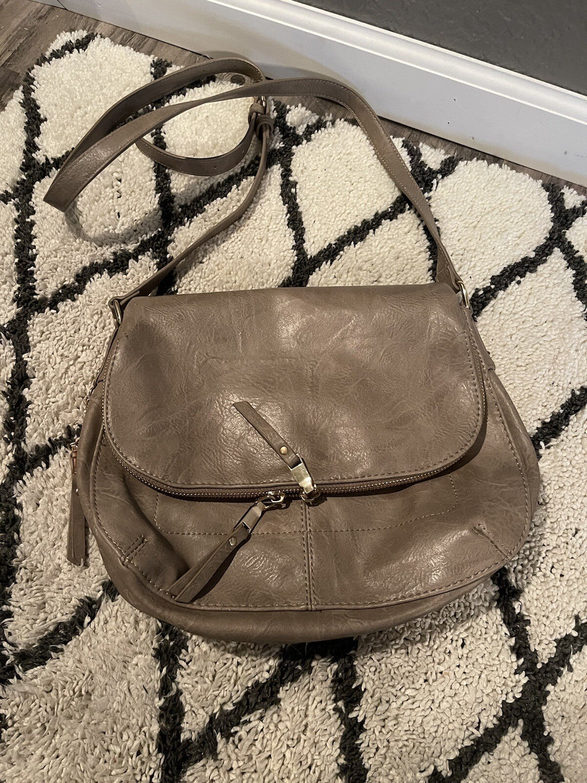Miztique Taupe Crossbody Purse 