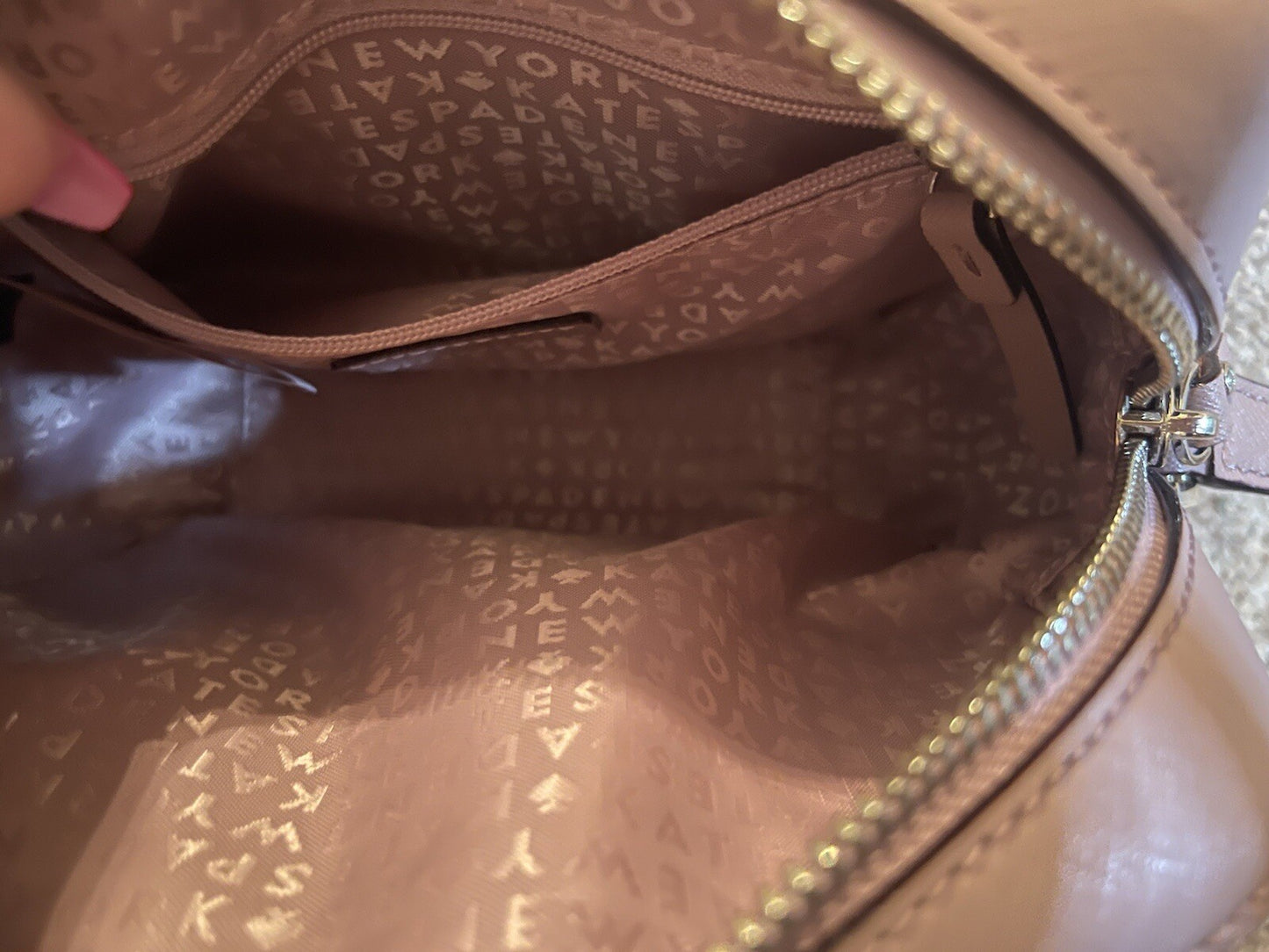Kate spade purse square mauve