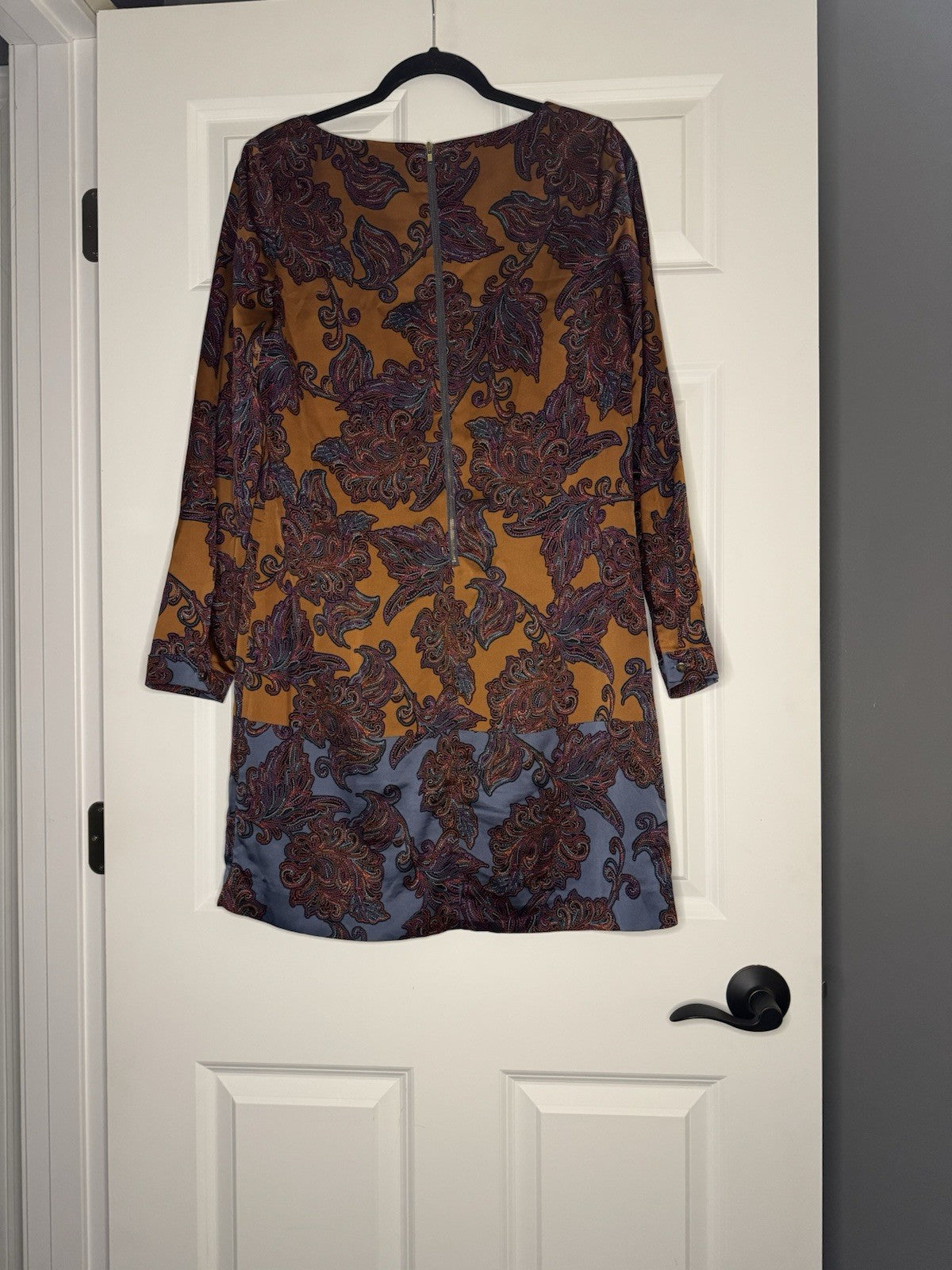 The Limited Long Sleeve Dress Medium Brown W Multi Paisley Print 