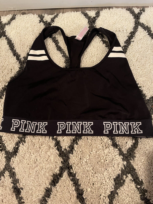 Pink By Victorias Secret Sports Bra Large Black And White