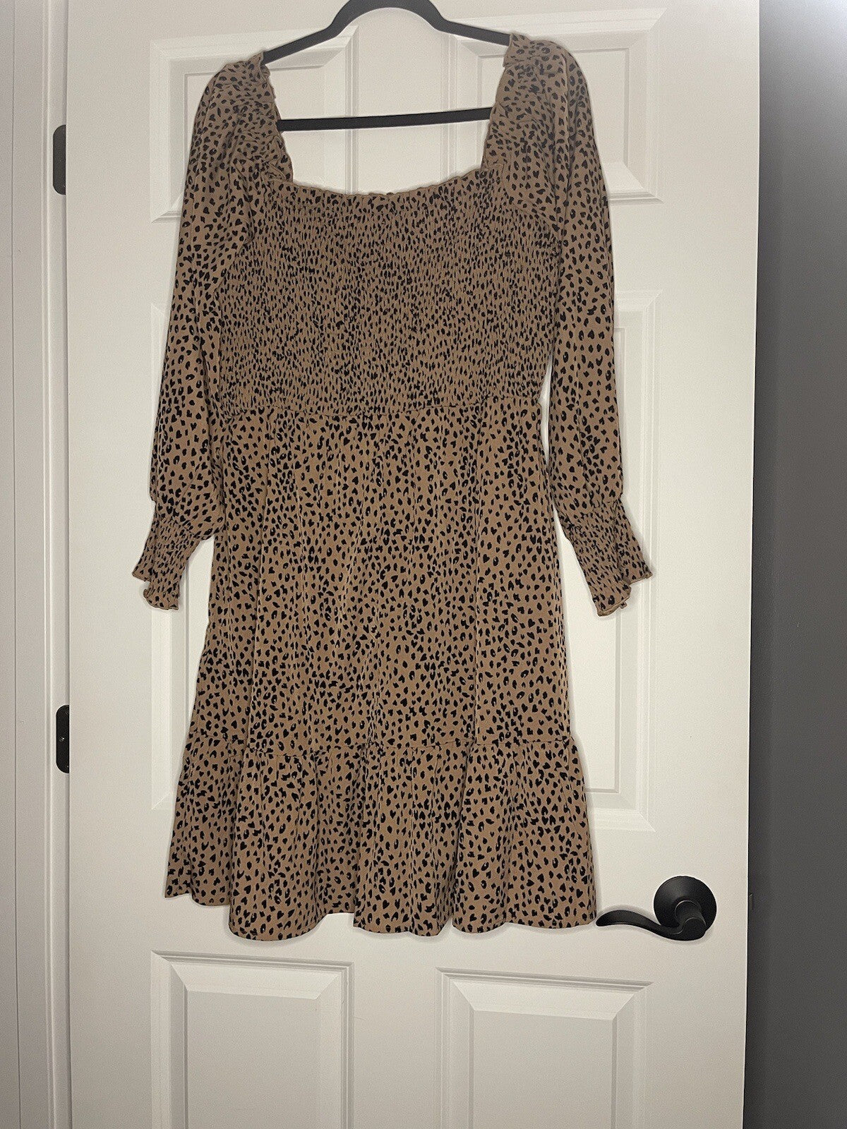 Ava James Dress Brown Black Animal Print Xl New With Tags