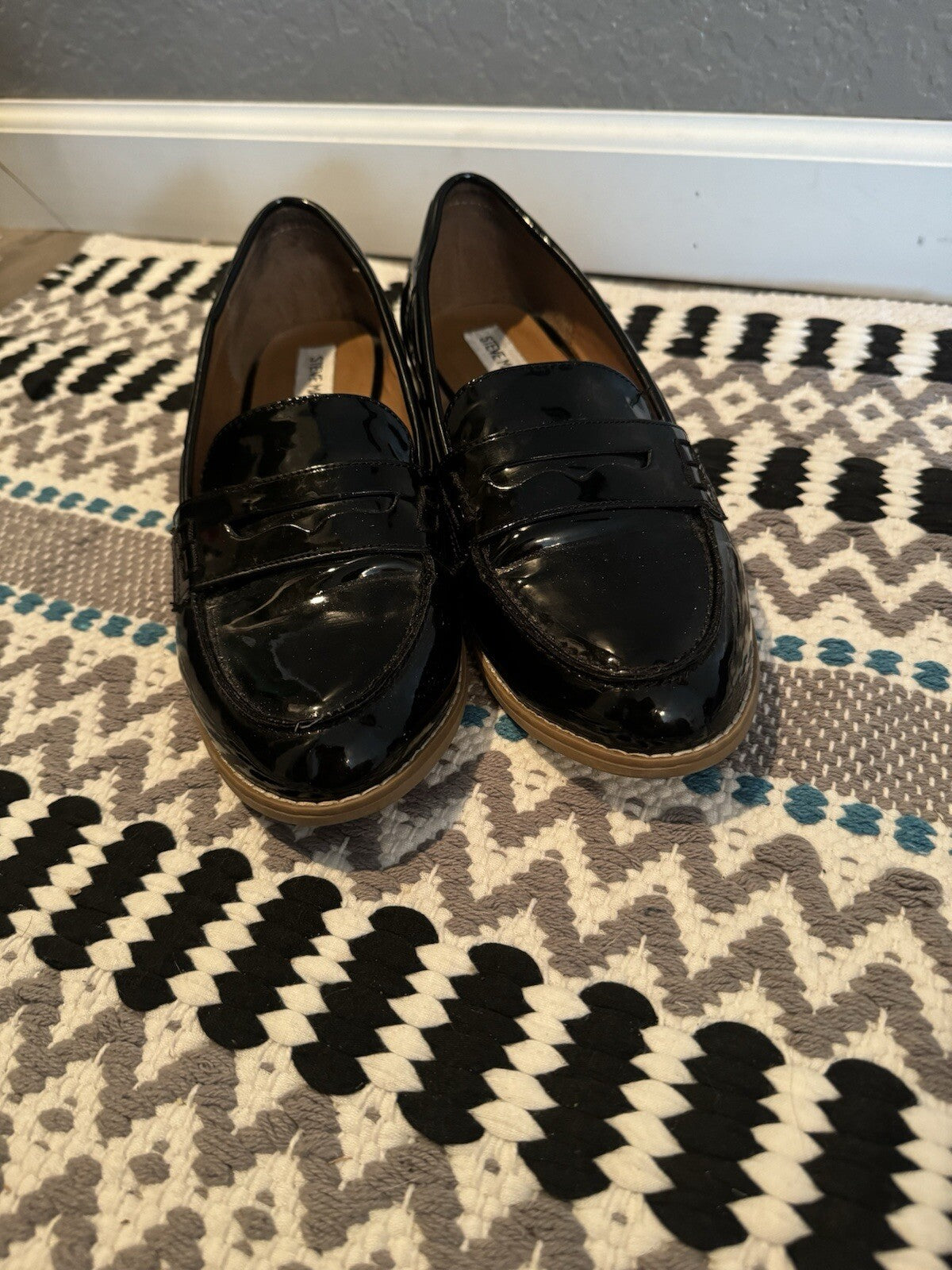 Steve Madden Mellany Shoes Size 9 Shiny Black 