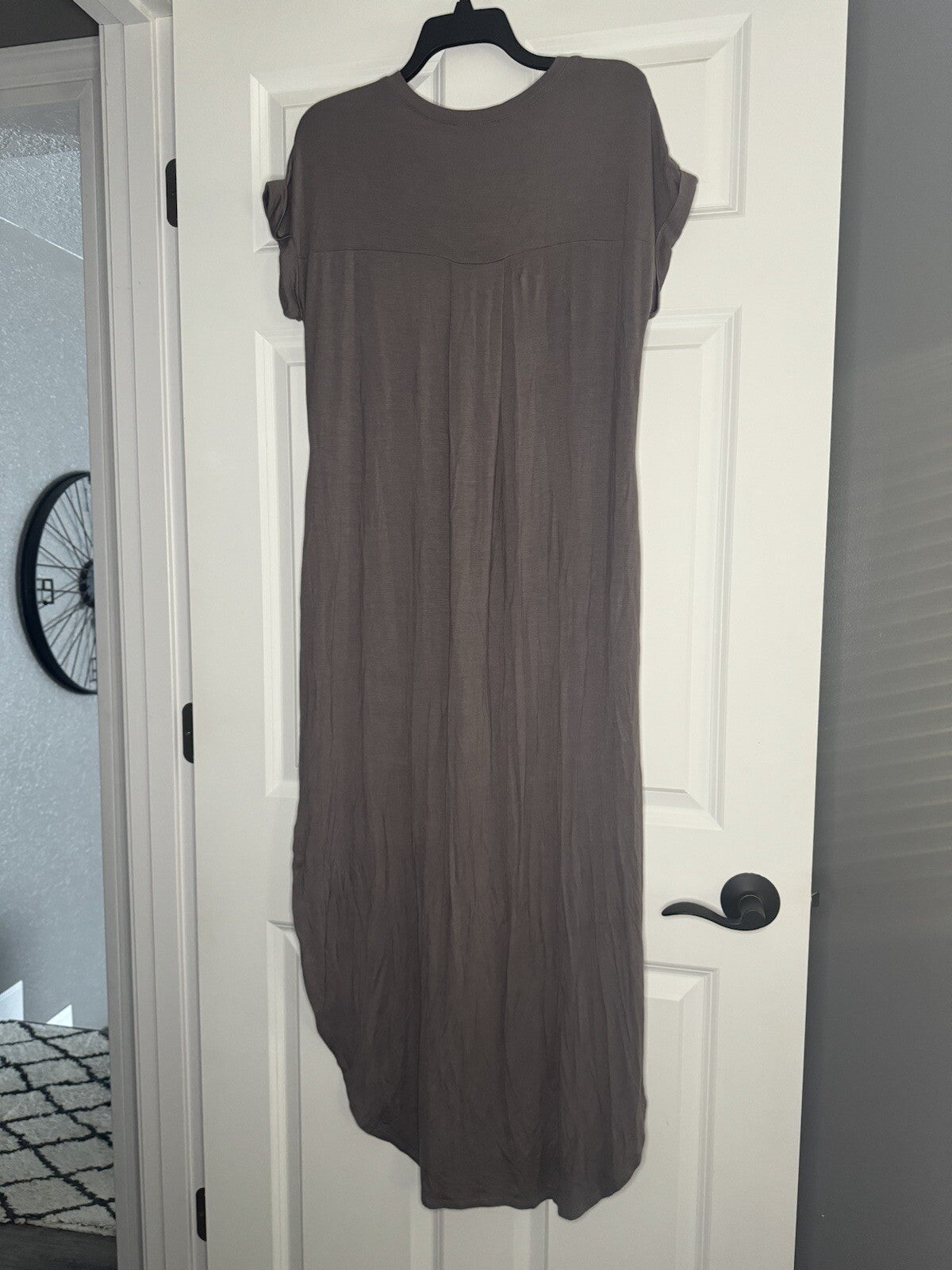 Rae Mode Short Sleeve Maxi Dress Small Gray Nwt 