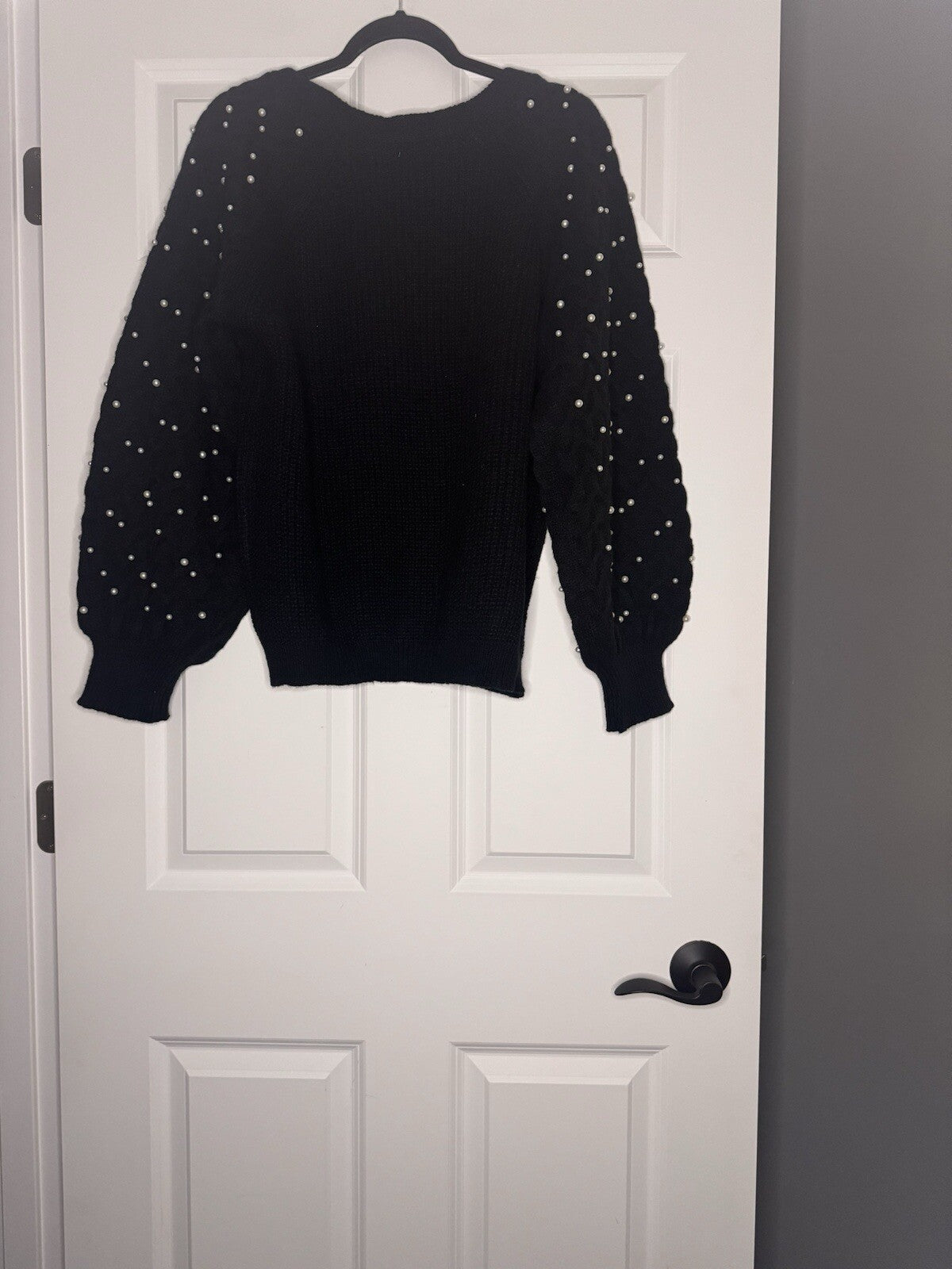 Bibi Cardigan Xl Black Beaded Sleeves 