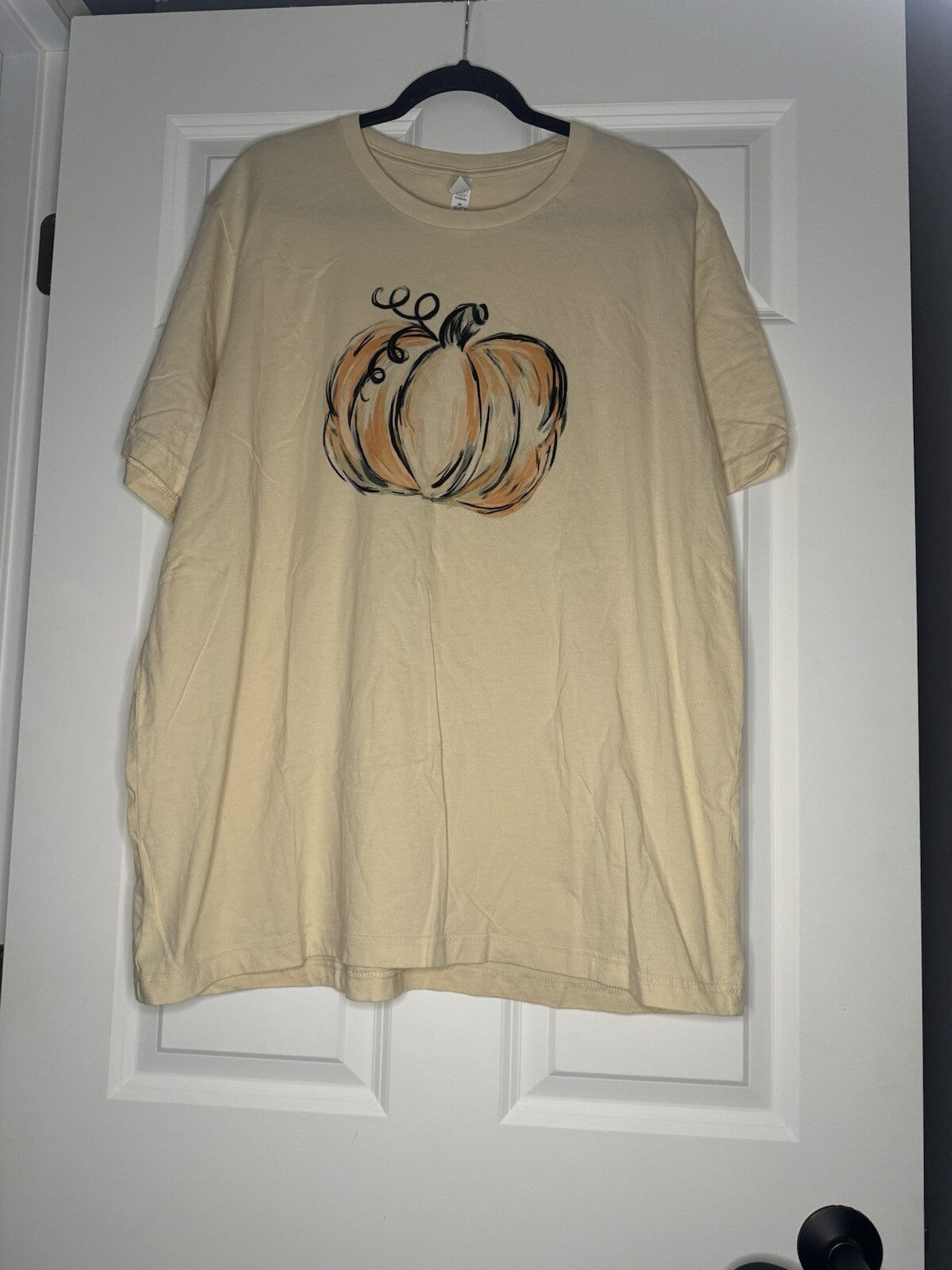 Bella Canvas T Shirt 2xl Beige W Multicolor Pumpkin Graphic 