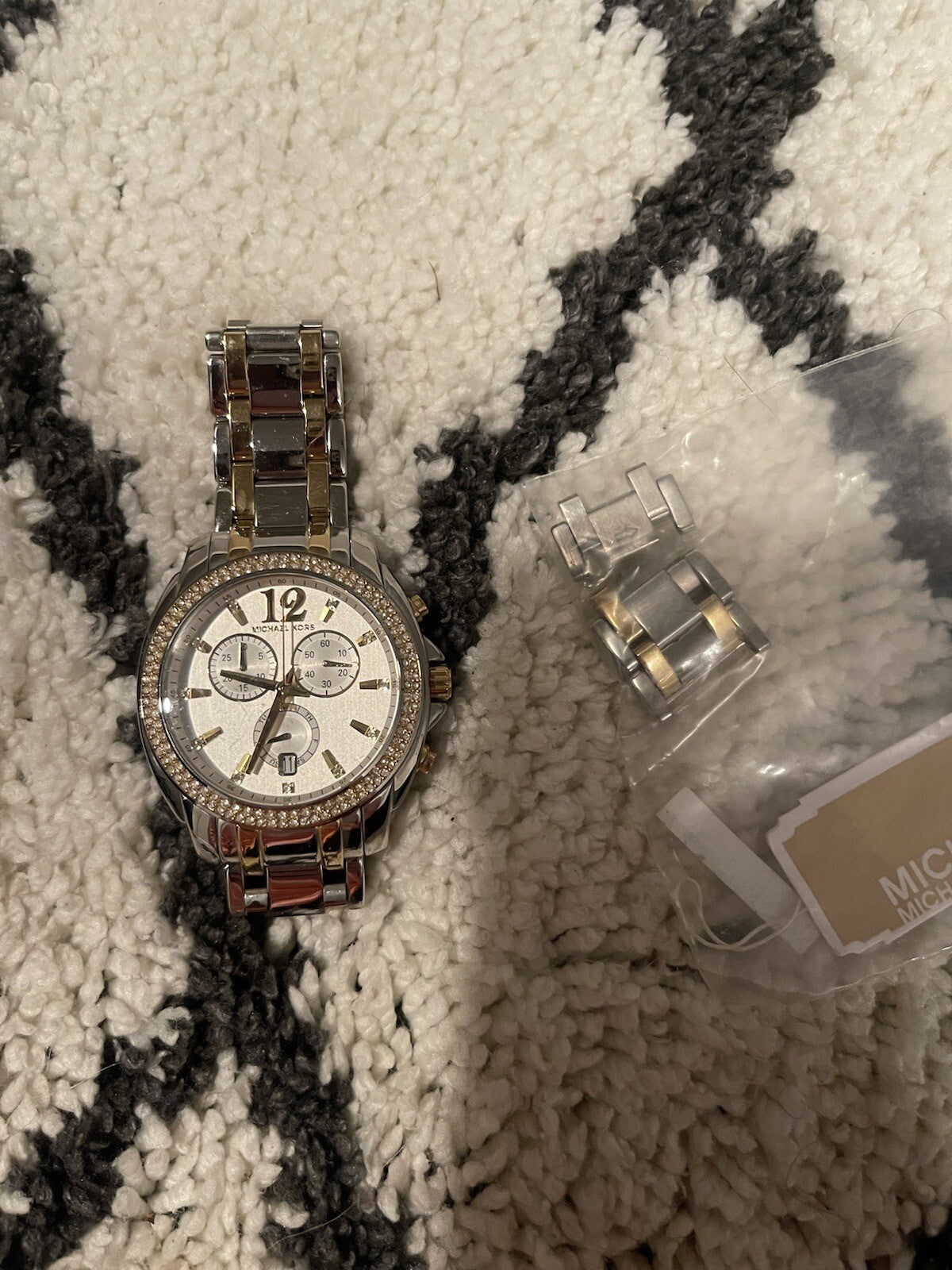 Michael Kors Watch Silver And Gold W Extra Links Needs New Battery 