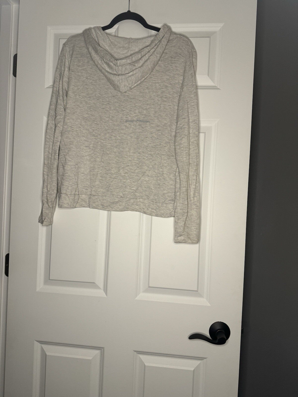 Good Hyouman Hooded Sweatshirt Small Light Gray Heathered Breathe In Future Out 