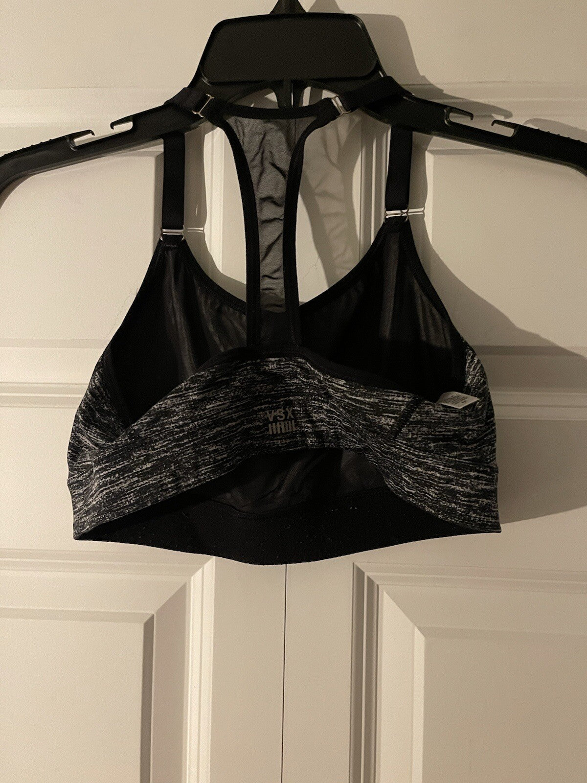 VSX sports bra small black and white heathered