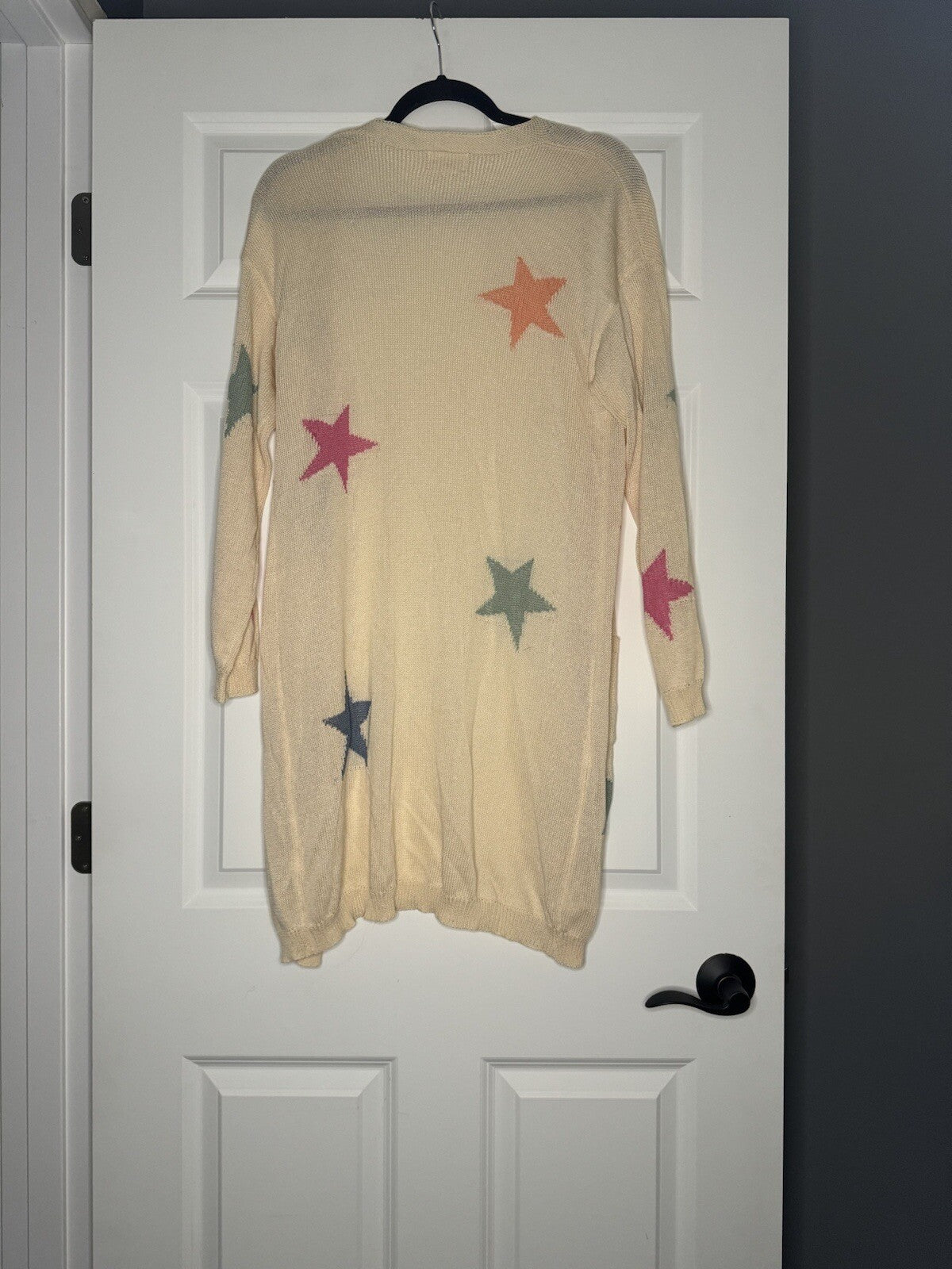 143 Story Cardigan Star Print Cream W Multi Color Print 