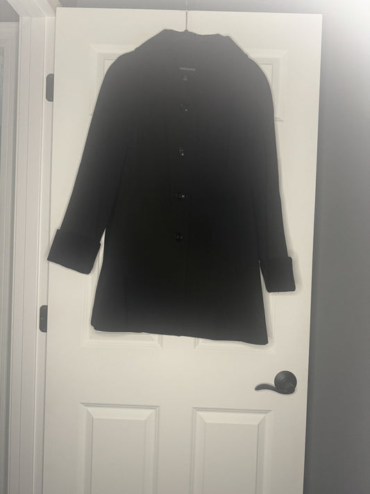 London Fog Coat Large Black W Scarf To Go With Can Be Removed 